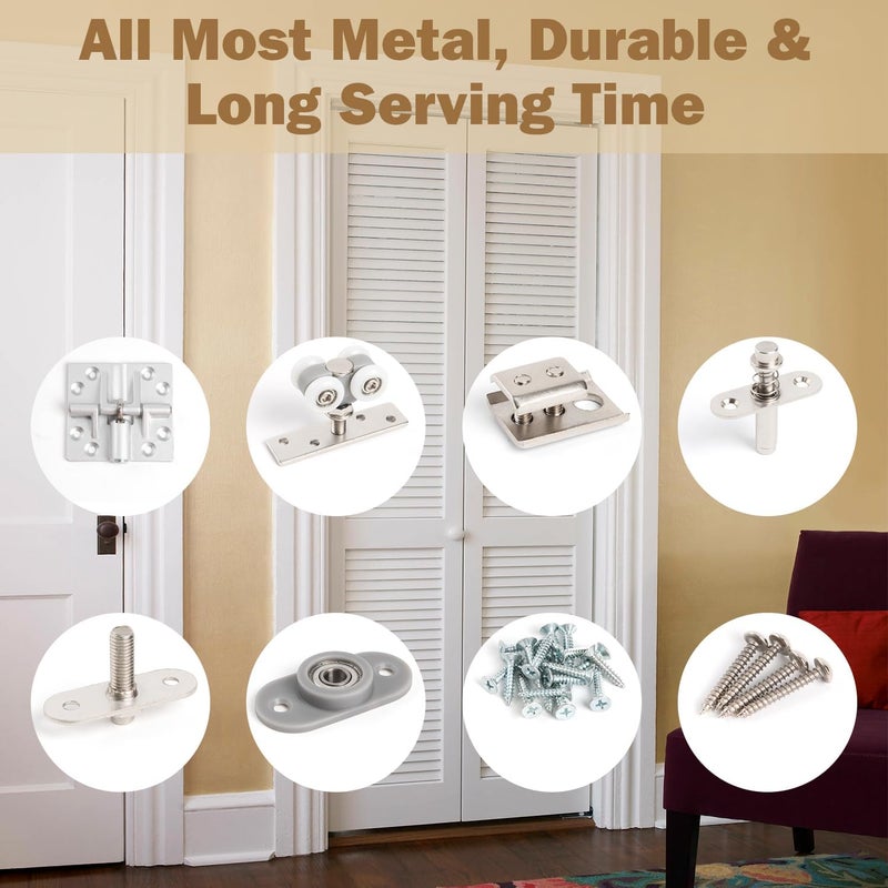 HBL ' 1 Pack Bifold Door Hardware Kits, Bi-fold Door Hardware Set with 36 Inch Long Track for Folding Closet and Indoor Use, Heavy Duty and Easy to Install. - Image 2